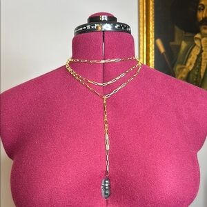 Uncommon James Gold triple paperclip link Necklace